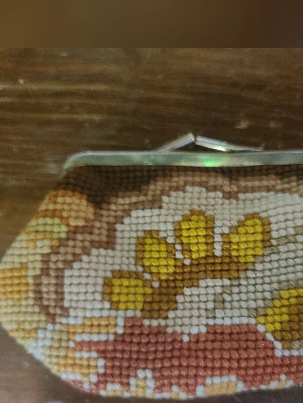Vintage Koret Needlepoint Kiss Lock Coin Purse MCM